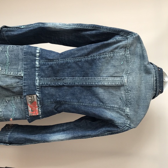 Vintage Parasuco denim jacket with grommet detail. Size medium - Picture 3 of 12